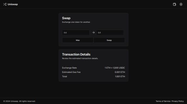 Thumbnail for prompt: use https://app.uniswap.org/swap as example