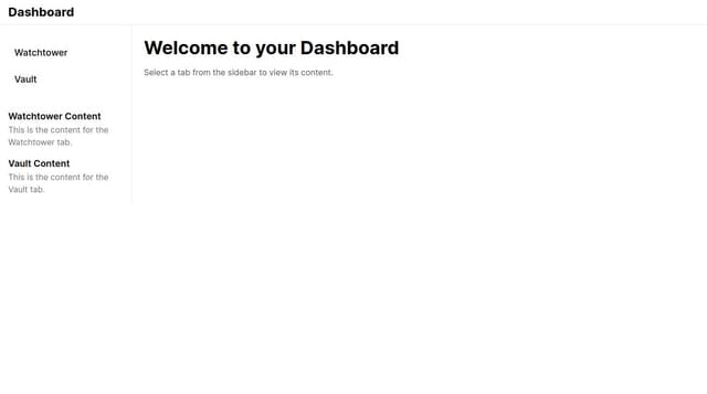 Thumbnail for prompt: twitter style sidebar with two tabs "watchtower" and "vault"
