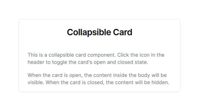 Thumbnail for prompt: collapsible card component