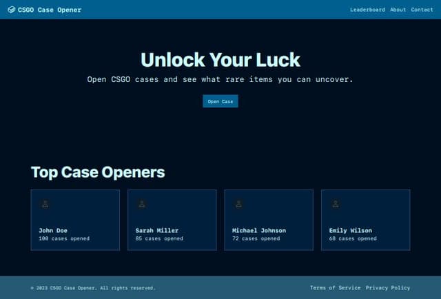 Thumbnail for prompt: CSGO Case opening website