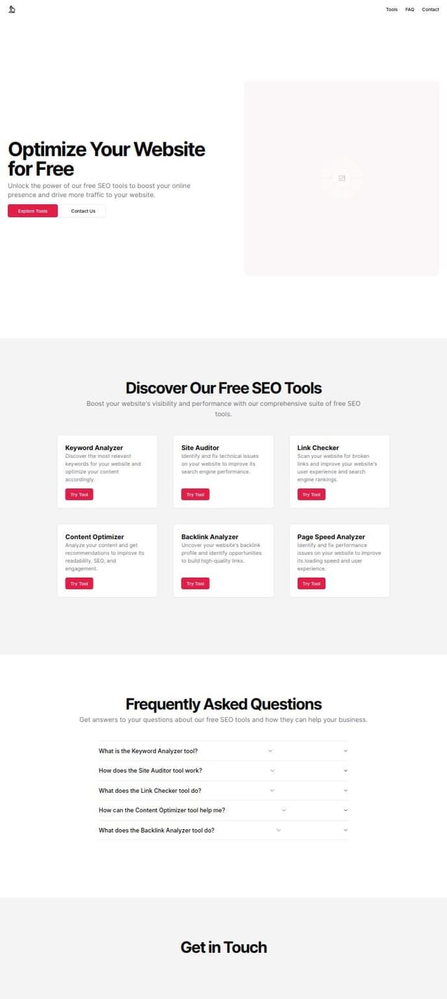 Thumbnail for prompt: PHP free SEO optimization tools website 