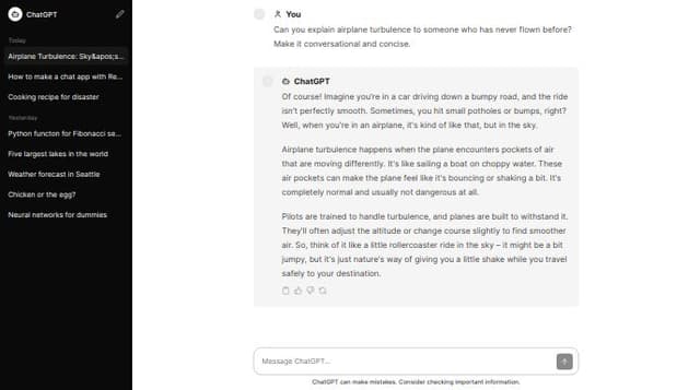 Thumbnail for prompt: Make the following improvements for the "A" design

1. Add icon for User (Next to Your)
2. Add icon for Chat GPT
3. differentiate replies between chatGpt and user conversation by adding any background color for ChatGpt reply