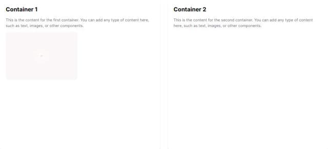 Thumbnail for prompt: A component of two containers side by side, responsive