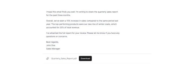 Thumbnail for prompt: remove title and from part and only show the mail content in a card