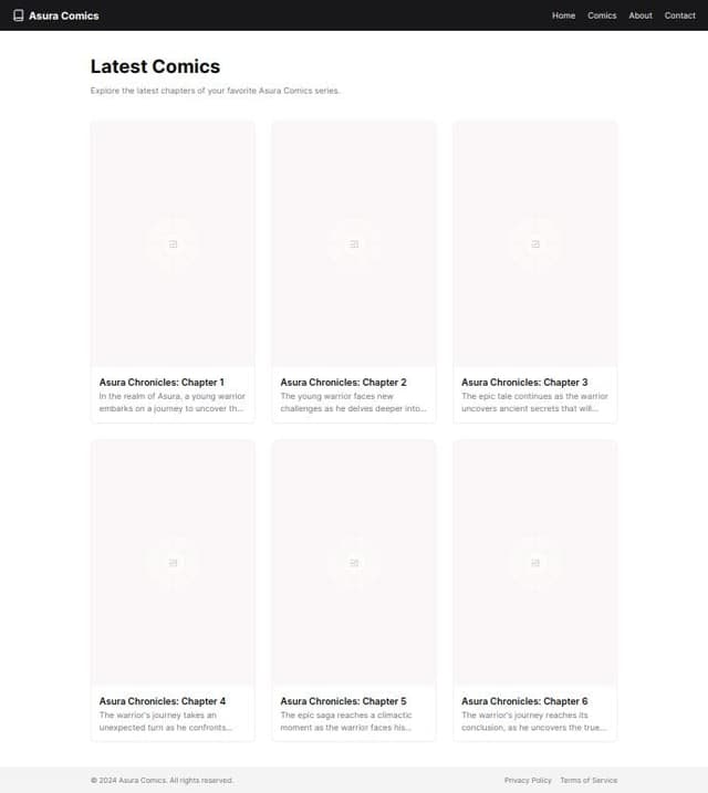 Thumbnail for prompt: make a clone of https://asuracomic.net/