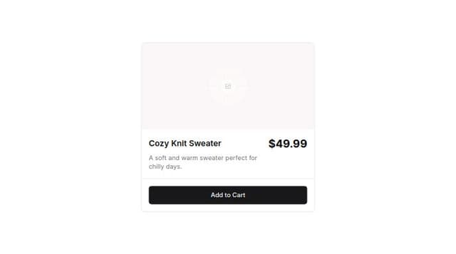 Thumbnail for prompt: Card component for a product
