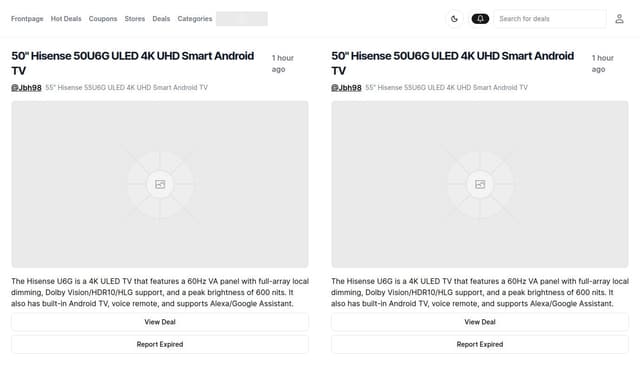Thumbnail for prompt: make a exact copy of slickdeals.net