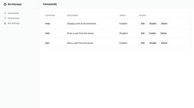 Thumbnail for prompt: admin panel for discord bot 