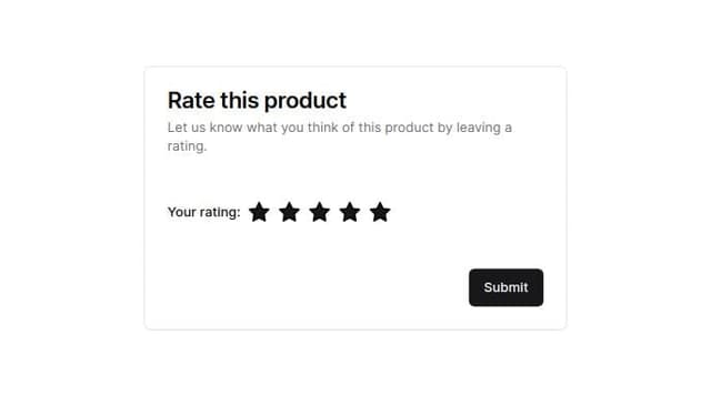 Thumbnail for prompt: a star rating form input using shadcn