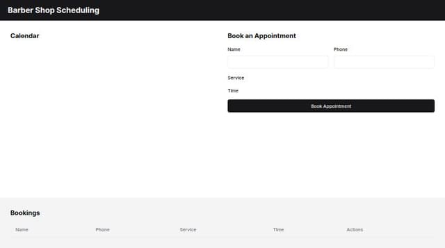 Thumbnail for prompt: barber shop scheduling system
