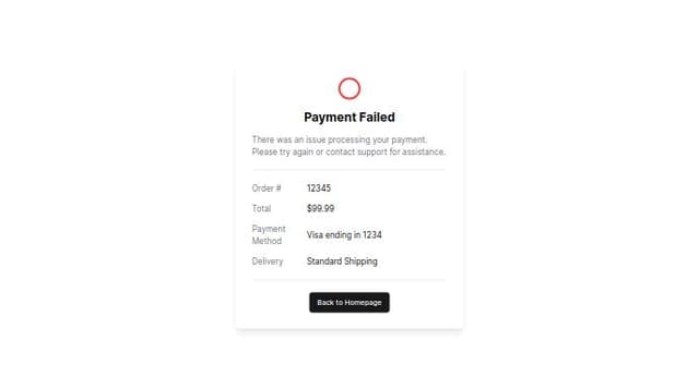 Thumbnail for prompt: Payment failed page