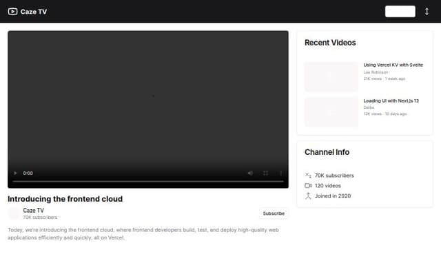 Thumbnail for prompt: caze tv on youtube page