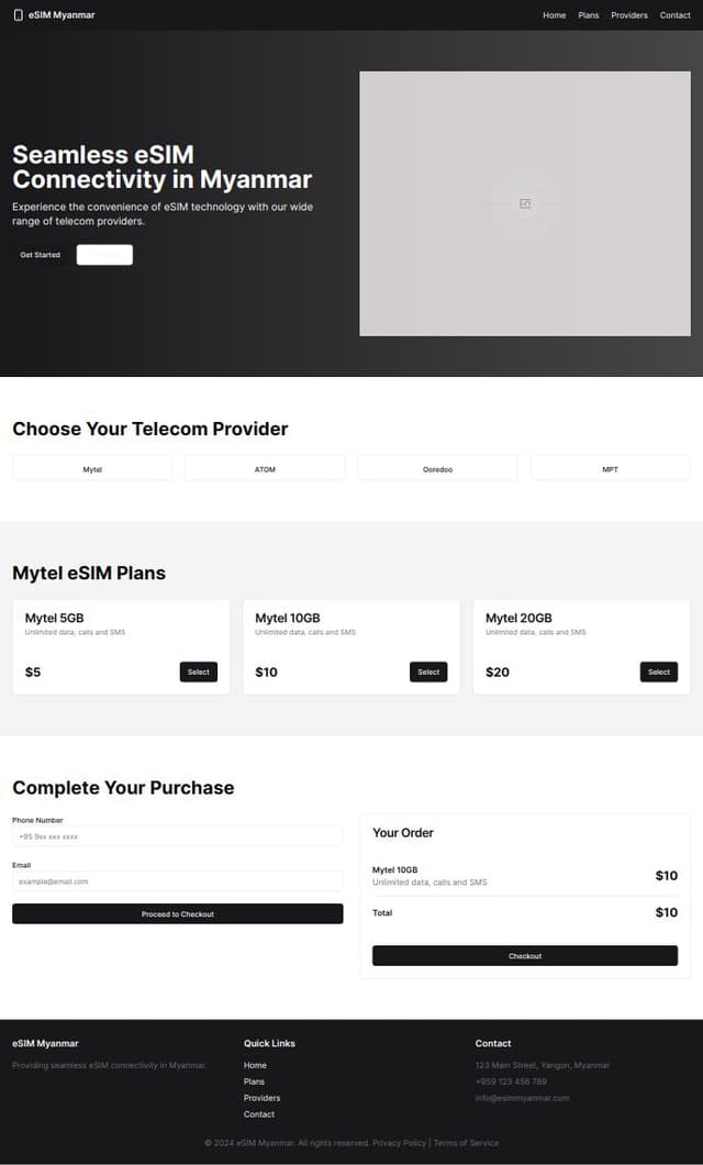 Thumbnail for prompt: Using Google Sheets, Google Script 

 Payment received by api.dinger.asia Payment 


 What are eSIMs?  
 Sold by Instant Card Delivery system

 Mytel eSIM

 Select Phone Number 

 09682000920
 09682000760
 09682000870
 09680900071
 09682000607
 09689000928
 09684700074
 09689000809

 70000 MMK


 ATOM eSIM

 Select Phone Number 

 09777449728
 09777228918
 09777556486
 09777166945
 09777155658

 70000 MMK


 ATOM eSIM

 Select Phone Number 

 09777449728
 09777228918
 09777556486
 09777166945
 09777155658

 70000 MMK


 Ooredoo eSIM

 Select Phone Number 

 09956420047
 09985211059
 09964012201
 09951930113
 09953310526

 60000 mmk

 MPT eSIM

 Select Phone Number

 09881010122
 09881010774
 09881010995
 09881010178


 90000 mmk 


 add to card payment


 Select Payment

 Your Phone Number
 Your Email

 Submit to 

 Order number
 Order Details
 Payment Account

 Contact us