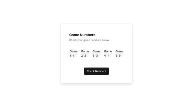 Thumbnail for prompt: add hame number to start of each games row and heading 'game' and 'numbers'