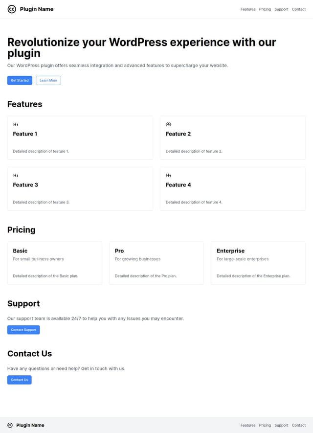 Thumbnail for prompt: Improve and modernize the design of WordPress plugin official website
