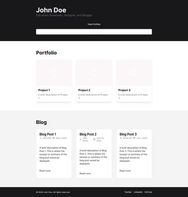 Thumbnail for prompt: make a simple portfolio with blog using magic UI and bento grid with blog dashboard 