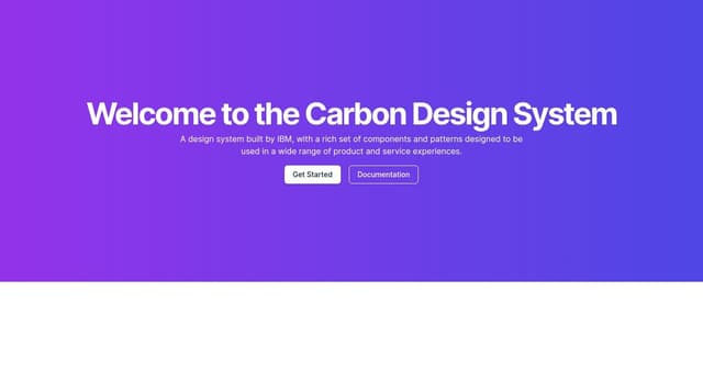 Thumbnail for prompt: carbon design system hero section with background gredient.