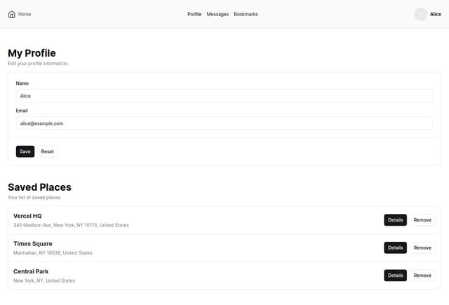 User Profile Page: Shows user information and preferences Displays ...