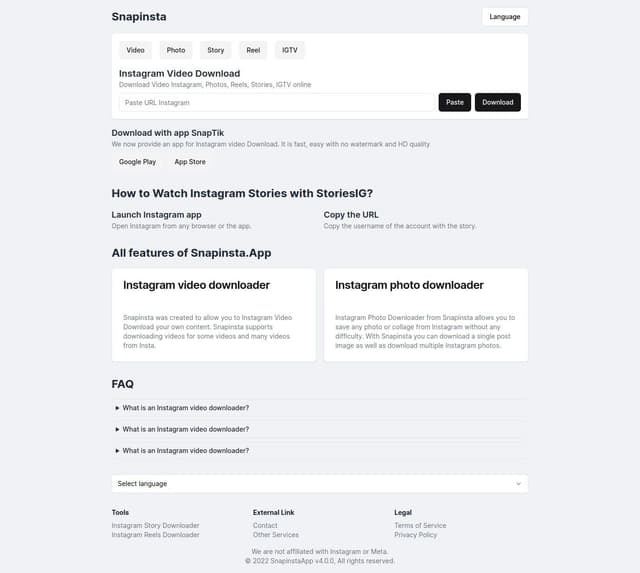 Thumbnail for prompt: instagram Videos, Photos, Stories, Reels, IGTV  downloader