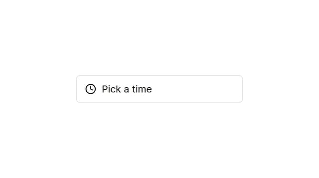 Thumbnail for prompt: create a time picker similar to the mui in react js. the component should have a clock picker. i am using tailwindcss and shadcnui for components. the time picker should be able to have am/pm format or 24h format. We need to set hours and minutes