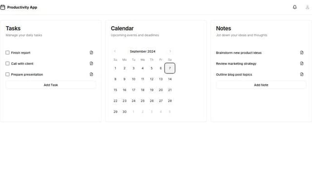 Thumbnail for prompt: generate a fastapi productivity app with shadcn ui