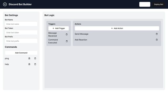 Thumbnail for prompt: Discord bot builder using node-like system, visual scripting, blueprints