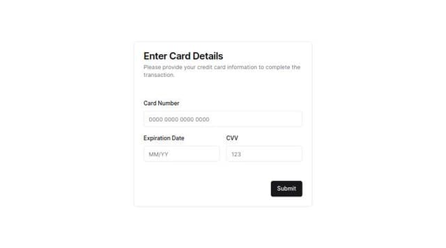 Thumbnail for prompt: create 1x credit card input with the right formation