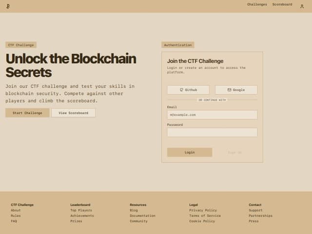 Thumbnail for prompt: Center and make it more flow into the main page. and vertical center the challenges and scoreboard link