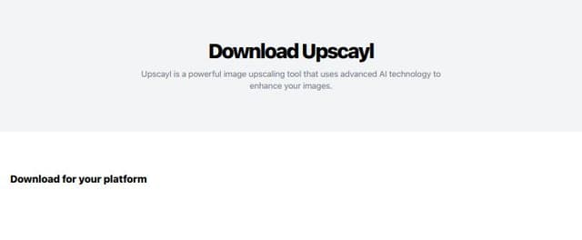 Thumbnail for prompt: Develop a 'Downloads' page for Upscayl using ShadCN UI. The download page should provide download links for Linux, Mac and Windows. When clicking the buttons for each platform, it should provide us a choice for the type of package we want to download.