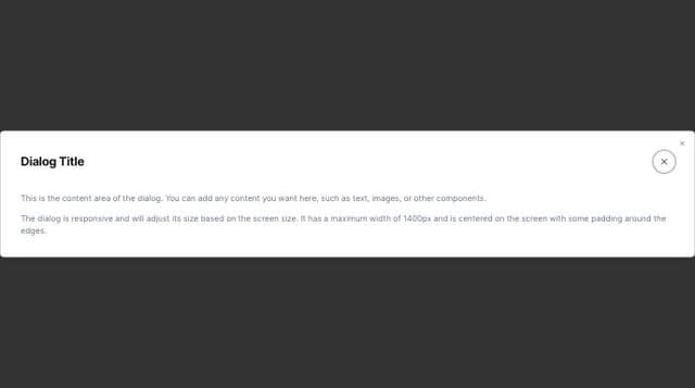 Thumbnail for prompt: responsive dialog with max width 1400px 