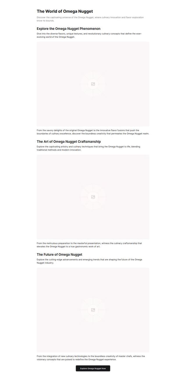 Thumbnail for prompt: Now the best website about omega nugget