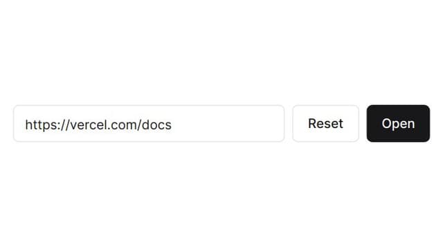 Thumbnail for prompt: Make it a text box (that has a link) with buttons attached to the side for "open" (in a new tab) and "reset" that updates  it