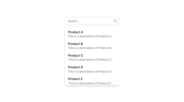 Thumbnail for prompt: Create a search bar using shadcn/ui which displays the searched items in a dropdown