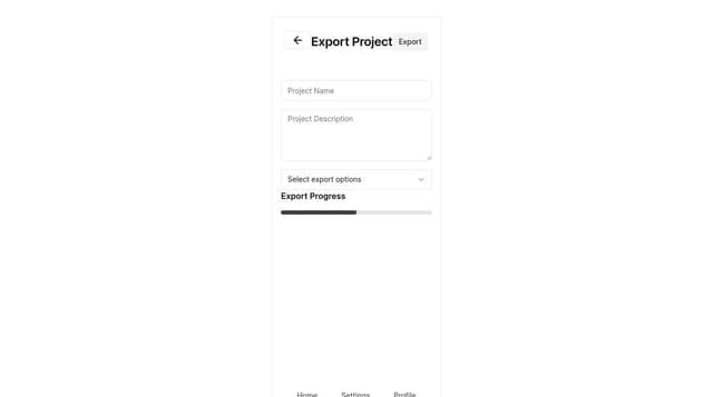 Thumbnail for prompt: export project mobile screen