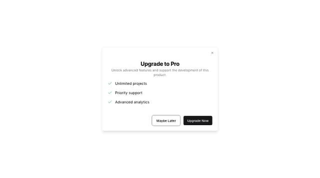 Thumbnail for prompt: upgrade to pro plan modal