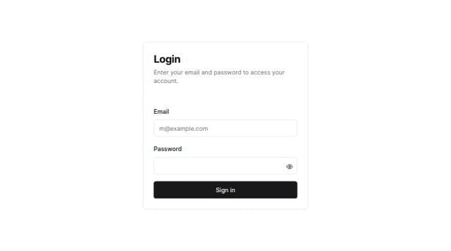 Thumbnail for prompt: shadcn login form with show and hide password using eye icon