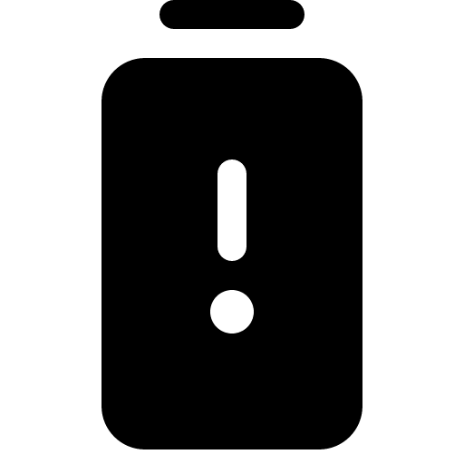 Battery Warning Vertical Fill icon by Phosphor in PNG format