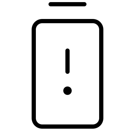 Battery Warning Vertical Thin icon by Phosphor in PNG format