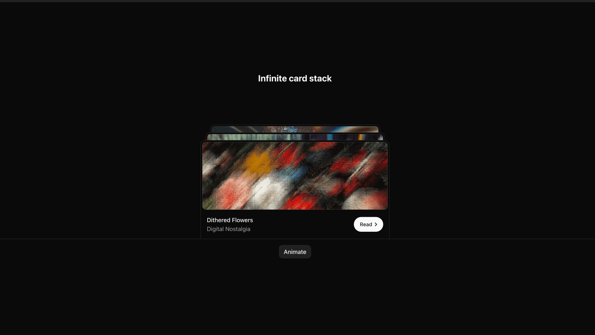 Scroll Stack Animation Template Infinite Scrolling Images - Animations Templates - v0 by Vercel