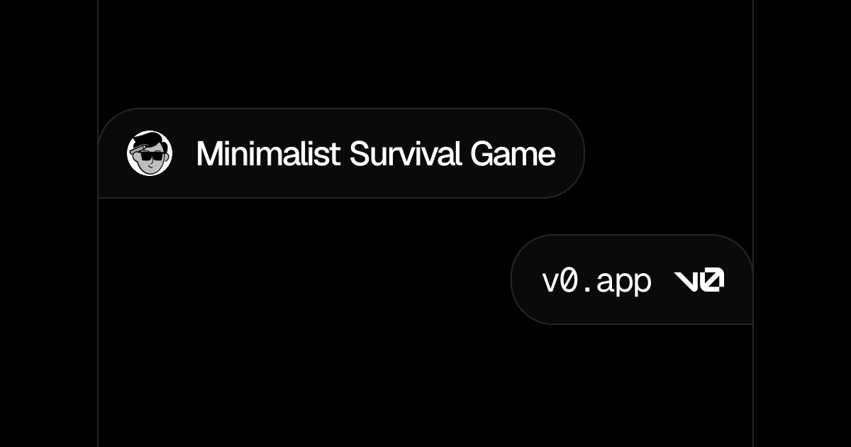 Minimalist Survival Game - v0 by Vercel