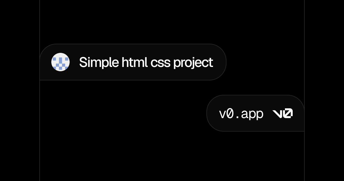 Simple html css project - v0 by Vercel