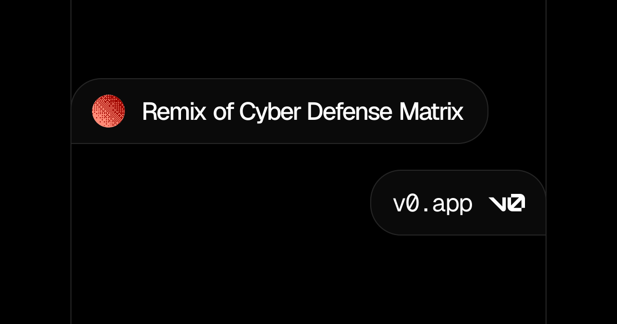 Remix of Cyber Defense Matrix - v0 by Vercel
