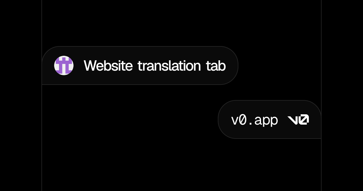 Website translation tab - v0 by Vercel