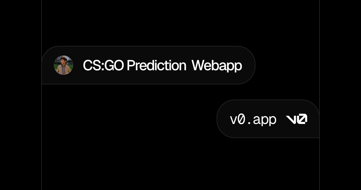 CS:GO Prediction Webapp - v0 by Vercel