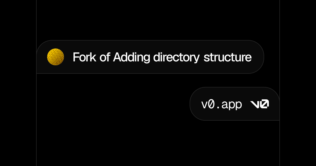 Fork of Adding directory structure - v0 by Vercel