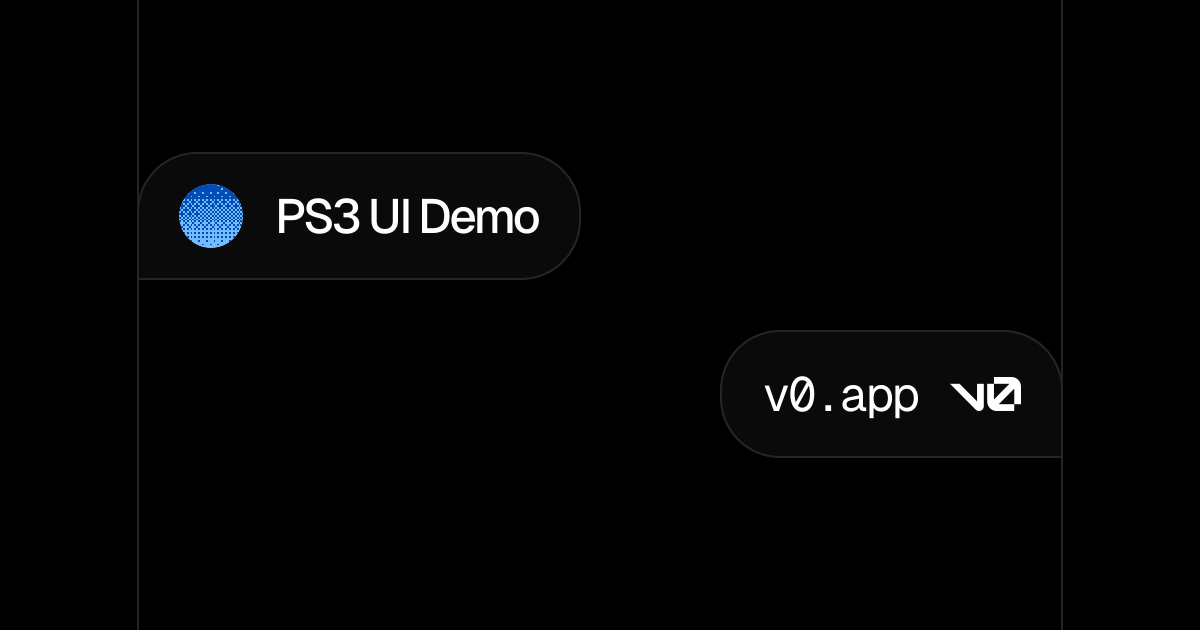 PS3 UI Demo - v0 by Vercel