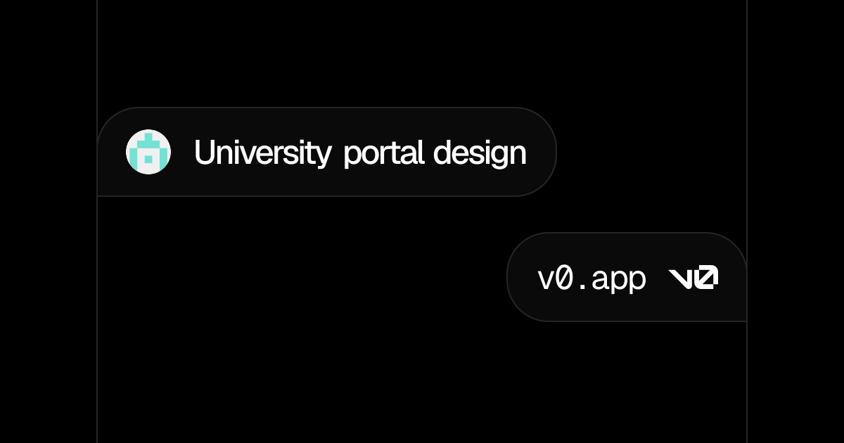 University portal design - v0 by Vercel