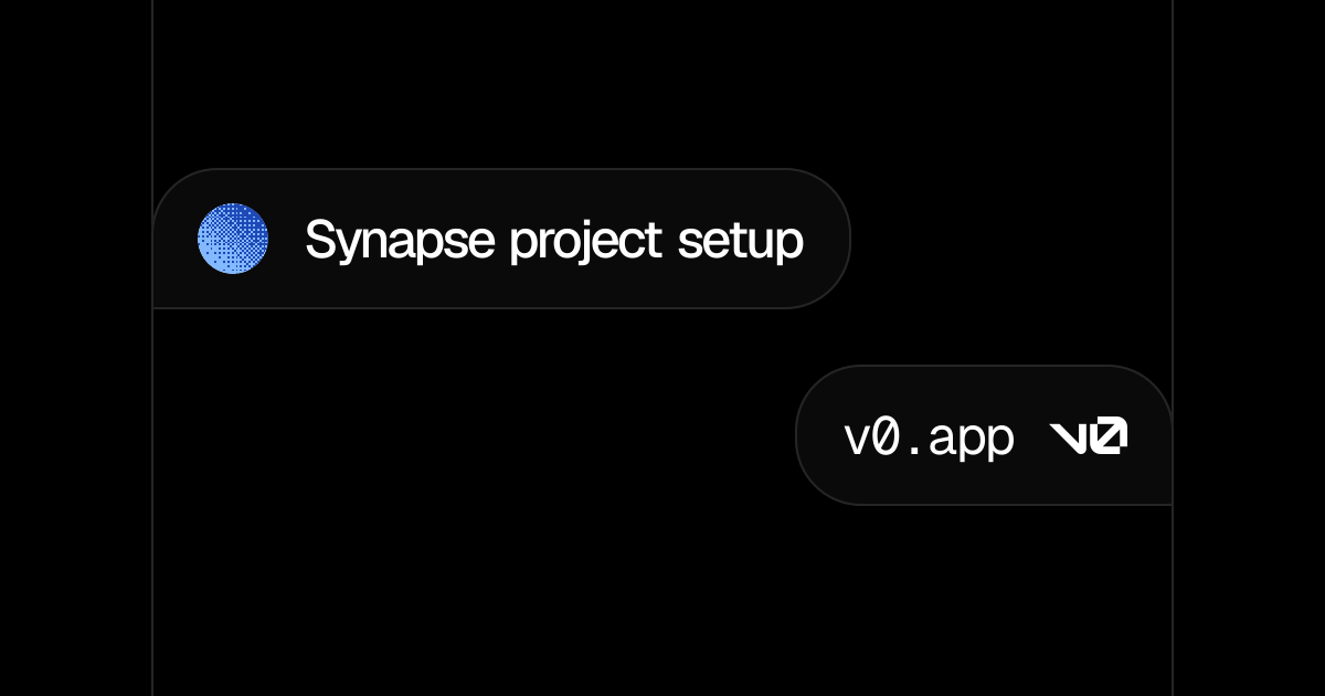 Synapse project setup - v0 by Vercel