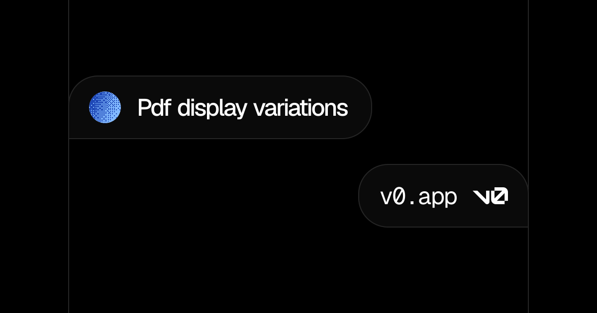 Pdf display variations - v0 by Vercel