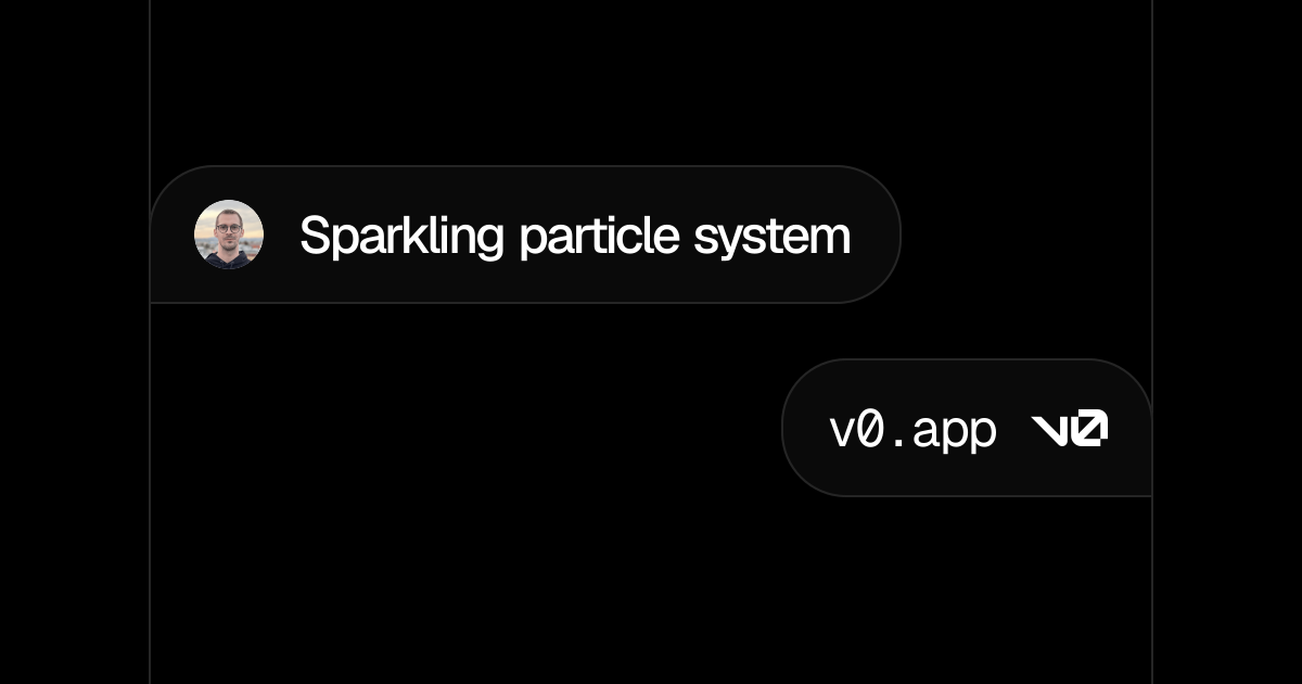 Sparkling particle system - v0 by Vercel